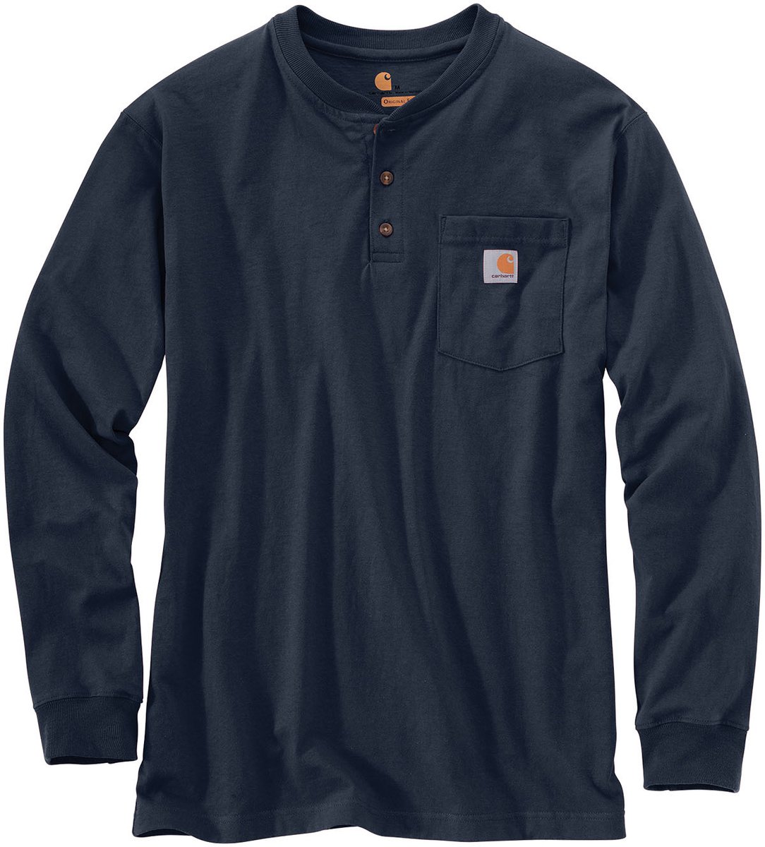 Carhartt Longsleeve Workwear Pocket Henley L/S -S Blauw