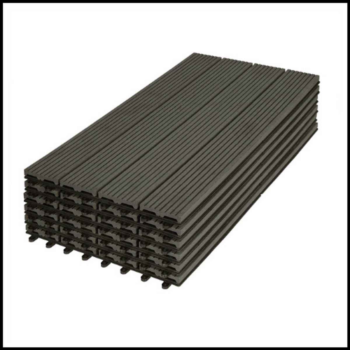 WPC Terrastegels Anthracite – 6 stuks – 1 m² – 30x60 cm – Plug-in systeem – Duurzaam composiet hout-plastic – Buiten & binnen – Voor terras, balkon en tuin – Eenvoudig te installeren – Weerbestendig