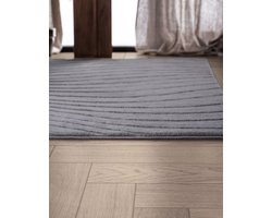 Carpetique Vloerkleed Rechthoek - 160x230 cm – Grijs - Antislip – Japandi & Scandinavisch Woonkamer Tapijt