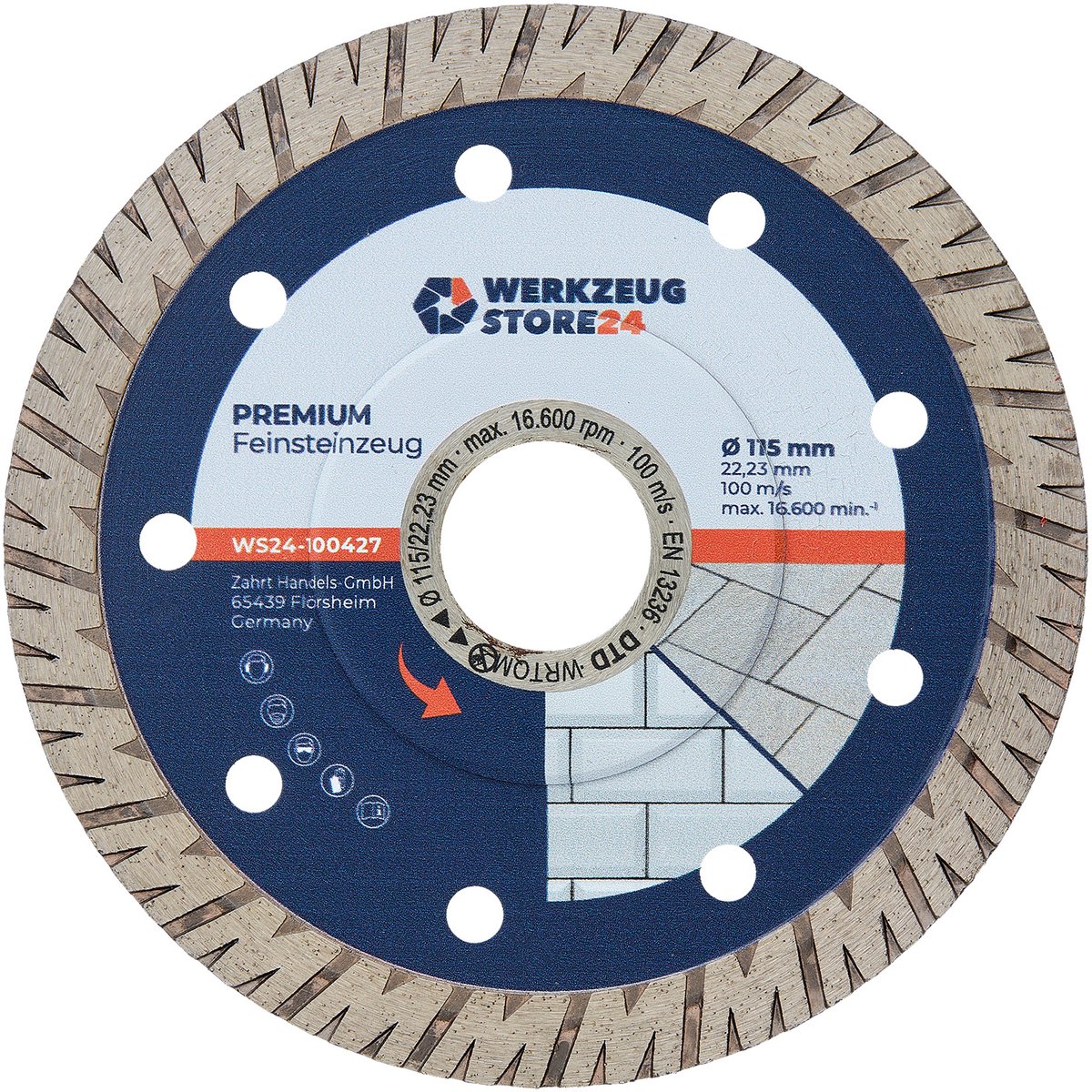 WS24 Diamantdoorslijpschijf premium porcellanato 115 mm - WS24-10...