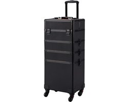 Lexium Schmink koffer - Kapperskoffer trolley - Visagie make up koffer trolley - Schminkkoffer - Beauty case - Cosmetica koffer - Ideaal voor reizen - To go
