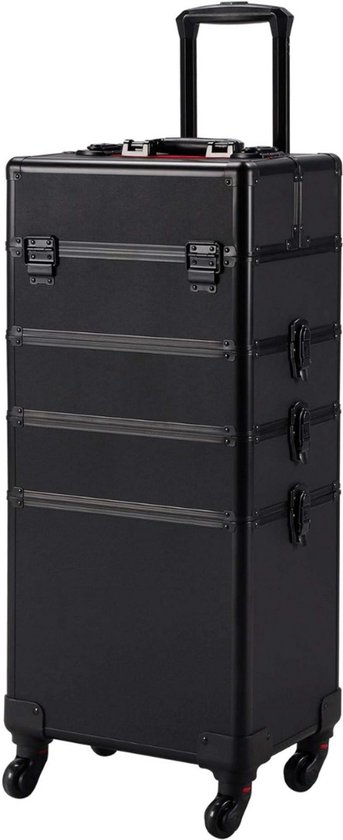 Lexium Schmink koffer - Kapperskoffer trolley - Visagie make up koffer trolley - Schminkkoffer - Beauty case - Cosmetica koffer - Ideaal voor reizen - To go