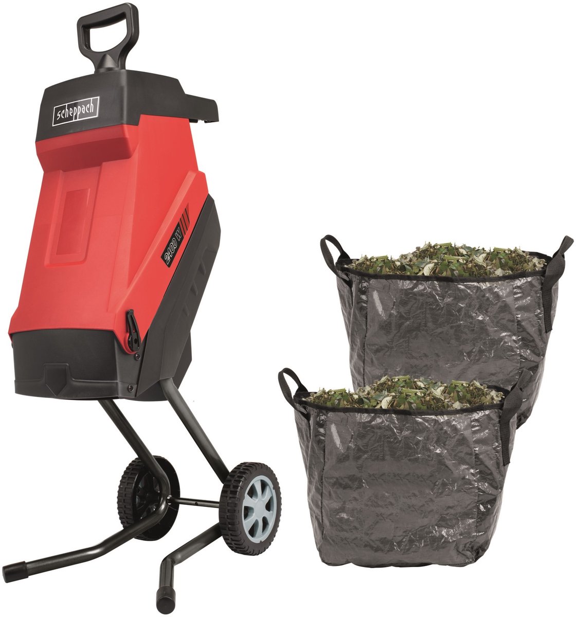Bol.com Scheppach Elektrische Hakselaar GS55 - 2400W - Mobiele Versnipperaar - Voor takken tot Ø45mm - Incl. 2x 45L opvangzakken... aanbieding