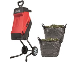 Scheppach Elektrische Hakselaar GS55 - 2400W - Mobiele Versnipperaar - Voor takken tot Ø45mm - Incl. 2x 45L opvangzakken & duwstok