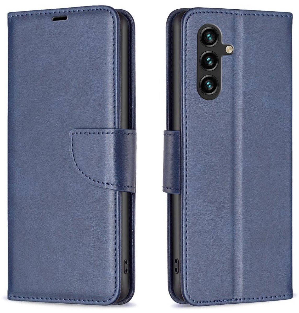 Mobigear Telefoonhoesje geschikt voor Samsung Galaxy S25 FE Hoesje | Mobigear Excellent Bookcase Portemonnee | Pasjeshouder voor 3 Pasjes | Telefoonhoesje voor Pinpas / OV Kaart / Rijbewijs - Blauw