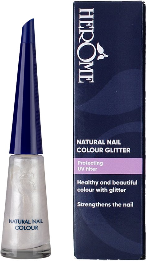Herome Natural Nail Colour Glitter - verstevigende nagellak met een natuurlijke glans - 10ml.