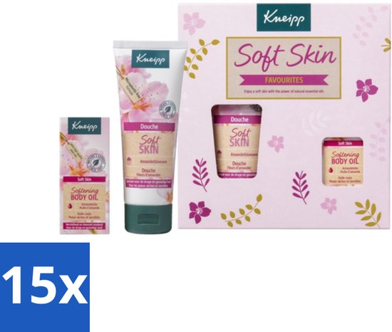 15 x Kneipp - Soft Skin Favourites Geschenkset - Amandelbloesem - Kneipp Soft Skin Amandelbloesem - Huidverzorging Geschenkset - Douchegel - Huidolie - Amandelolie