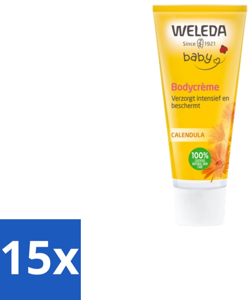 Image of 15 x WELEDA - Bodycrème - Baby & Kind Calendula - 75 ml - Babyhuid - Verzorging Gezicht - Verzorging Lichaam - Biologische Ingrediënten