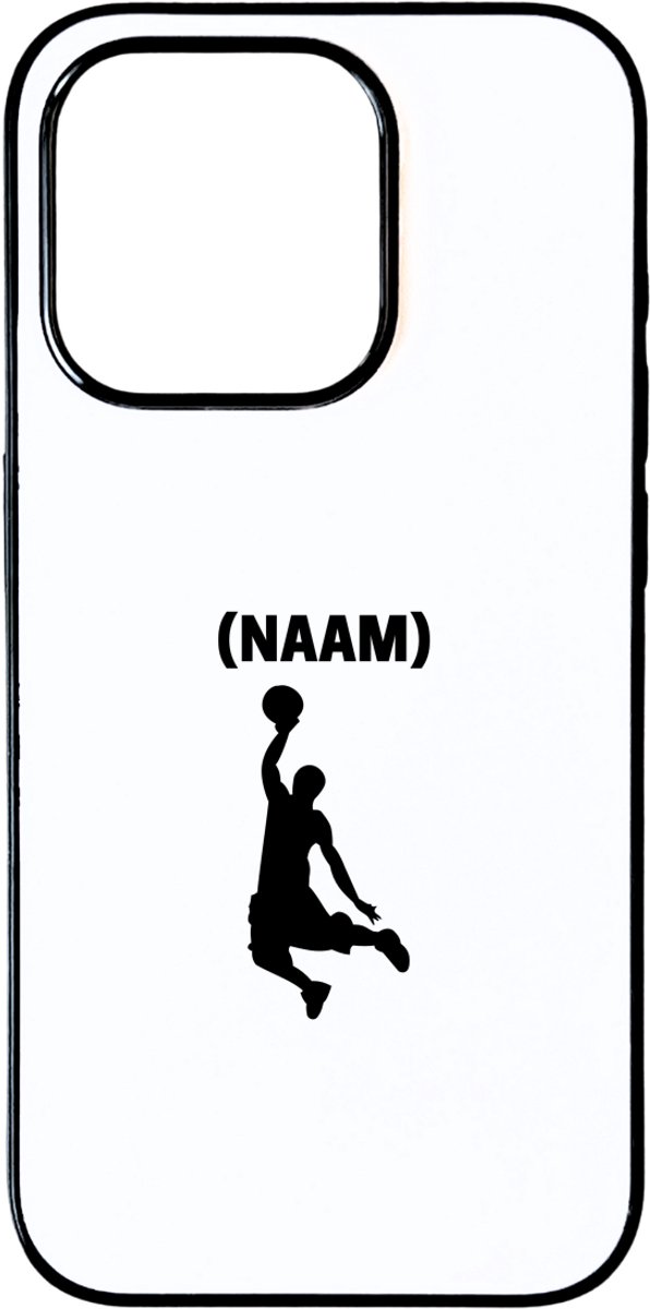 Hacebo® - Basketbal met eigen naam telefoonhoesje - Basketbal - Basketballer - telefoonhoesjes - Sport - hoesje geschikt voor iPhone 15 Pro