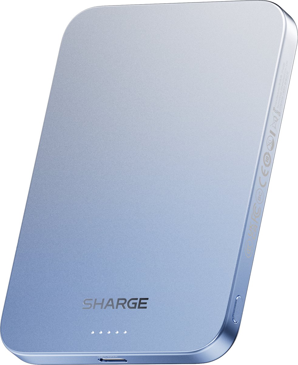 SHARGE AeroMag 5k Qi2 Powerbank - Blauw