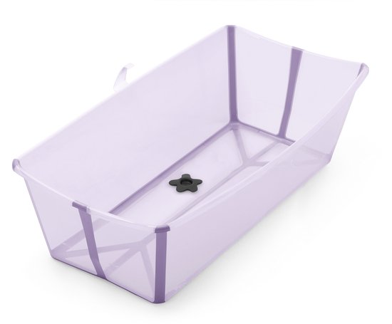 Stokke Flexi Bath X-Large, Lavender - Ruim opvouwbaar babybadje - Lichtgewicht en gemakkelijk op te bergen - Handig voorthuis of op reis - Geschikt voor kinderen van 0-6 jaar