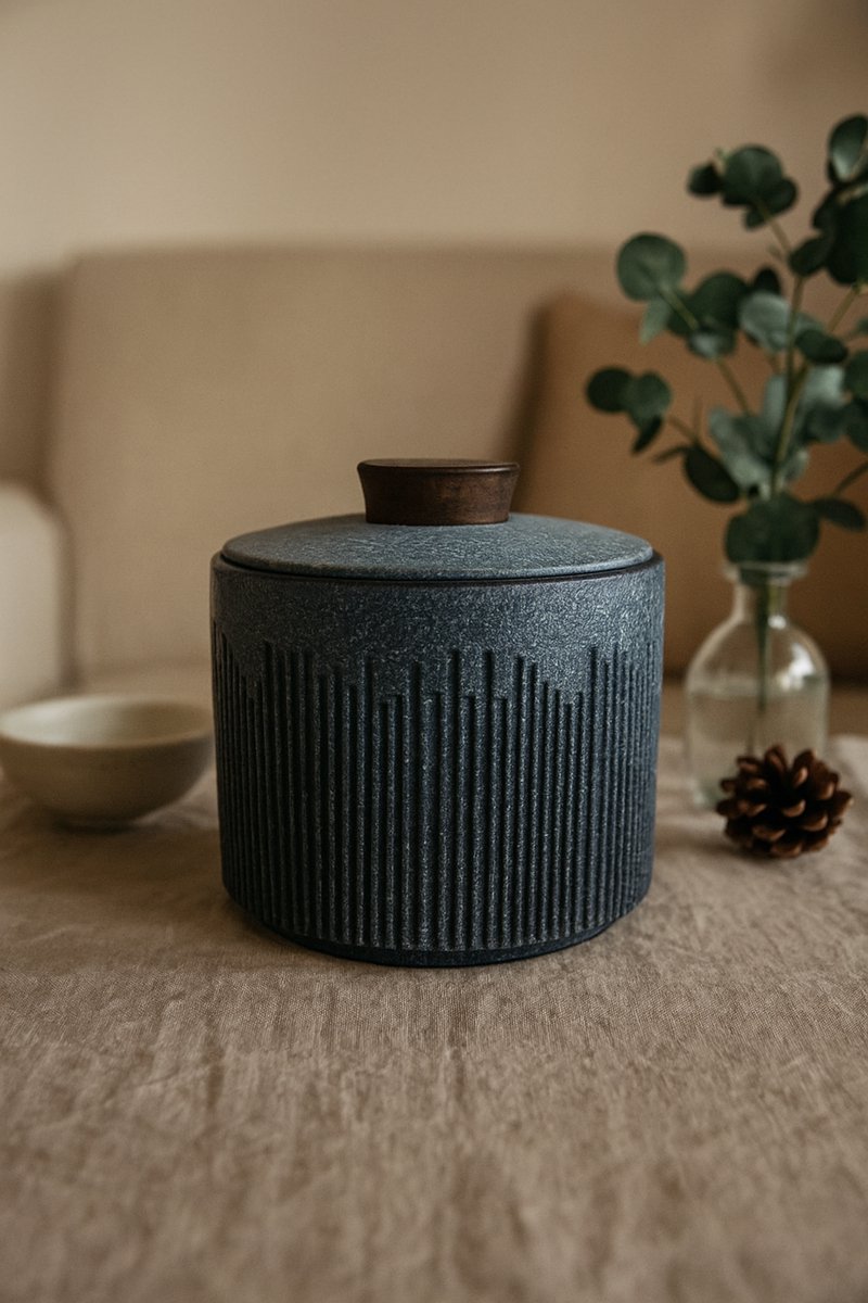 Luxe urn - 150 ML - Keramiek - Voor huisdieren, honden, katten of menselijk as - Grijs - Urnen