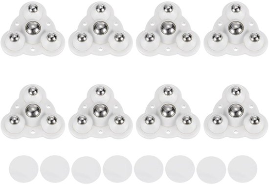 Zelfklevende zwenkwielen, kleine zwenkwielen, 4 stks zelfklevende caster mini zwenkwielen roestvrij staal universeel wiel 360 ° rotatie lley for meubels prullenbak-wit-b (Color : Black A
