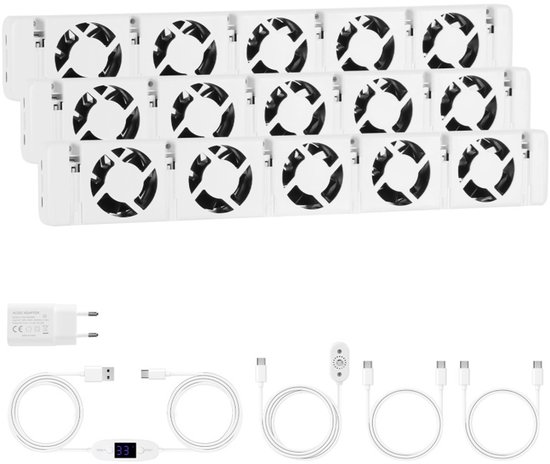 Ensemble de trois ventilateurs de radiateur à cinq évents - S'adapte à tous les radiateurs et facile à installer - Économisez de Énergie en améliorant vos ventilateurs de radiateur