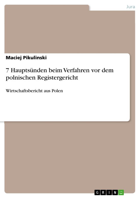 7 Hauptsünden beim Verfahren vor dem polnischen Registerger ... - cover