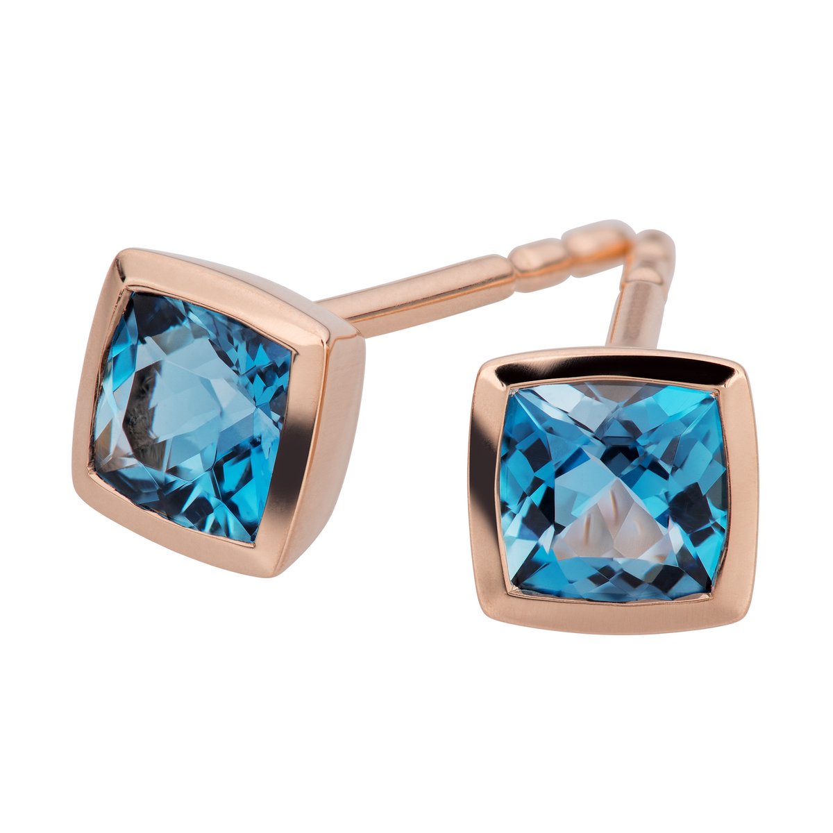 Orolino Ohrringe Gold 585 rosé mit 2x Blautopas (beh.)