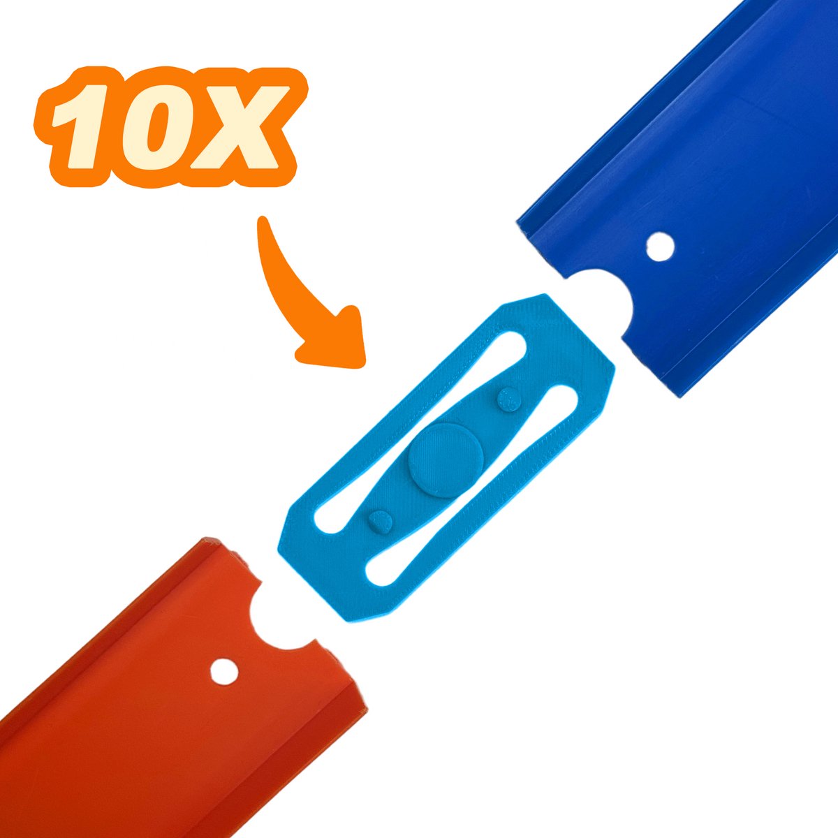 SnapTrack - 10x Vervangende Racebaan Koppelstukjes / Connectors – Compatibel met Hot Wheels Track Builder Banen – Vervangonderdelen voor Speel & Racebanen