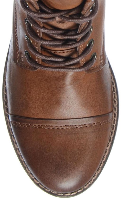 Manfield - Femme - Bottines à lacets cognac - Taille 40