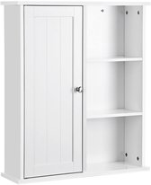 Hoppa! Armoire suspendue avec porte et 3 compartiments ouverts - Wit - MDF
