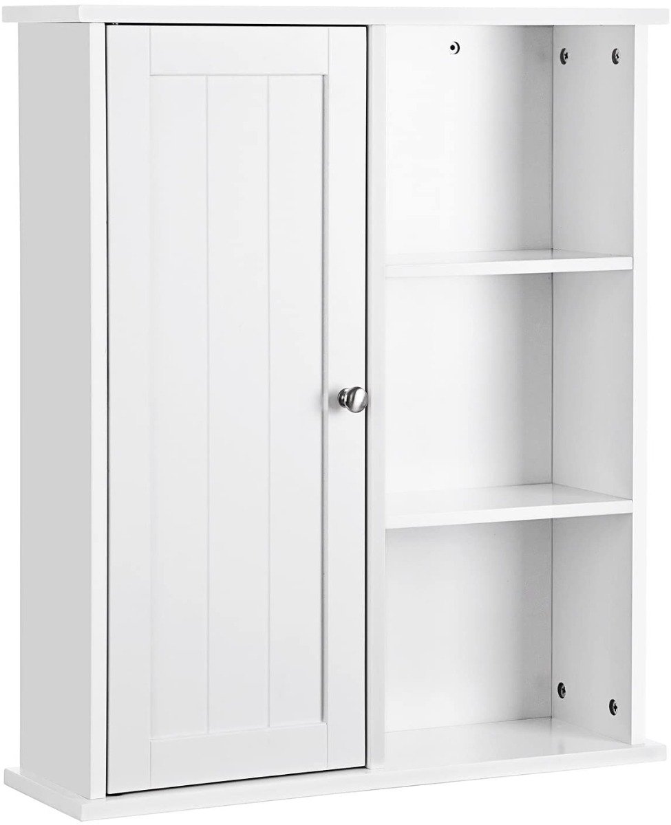 Hoppa! Hangkast met deur en 3 open vakken - wit - MDF
