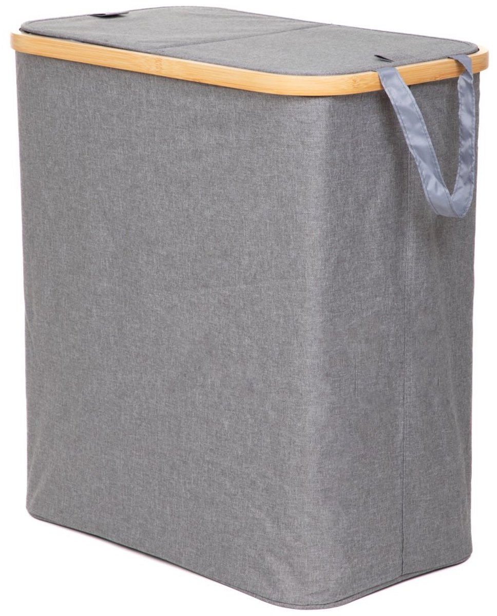 HOMLA - Laundry basket - NELLIE - grijs - 55.5x34.5x60 cm