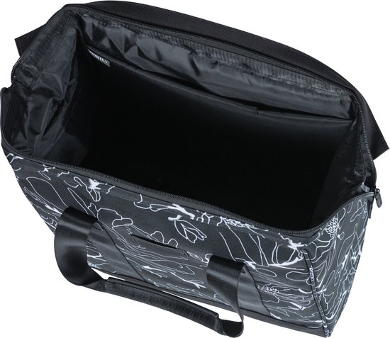 Basil Grand Flower Fietsshopper - enkele fietstas - 23 Liter - Zwart van Basil — afbeelding 4