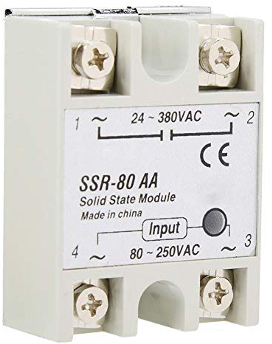 SSR-80AA Solid State-relais, eenfase, 80A 80-250VAC, gebruikt in temperatuurregelaars, andere mechanische regelsystemen