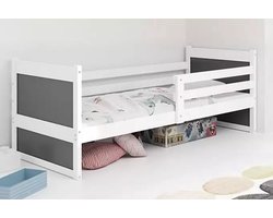 BMS - Youth Bed - 90x200 cm - Wit/Graphiet - Met Matras