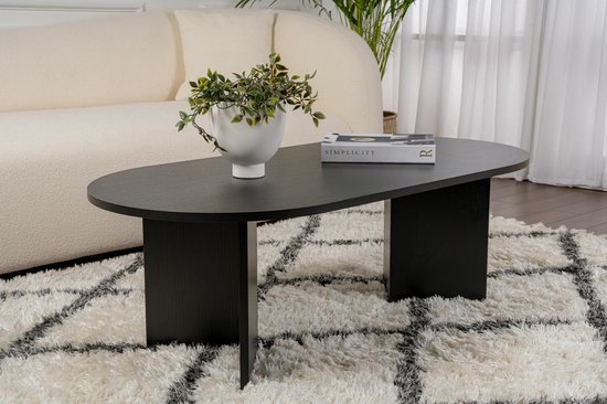 Asir - Salontafel - Hout Zwart - 119 x 60 x 40 cm (L x B x H)