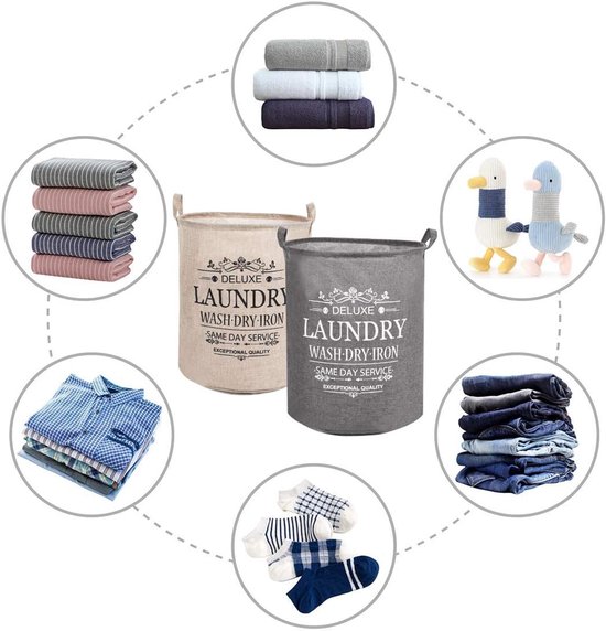 Wasmand sorteerder set van 2 – opvouwbaar en tijdbesparend – ideaal voor het sorteren van wasgoed – 45 x 35 cm — afbeelding 5