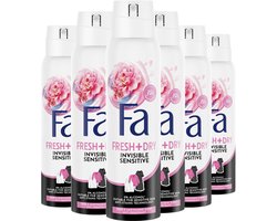 Fa - Invisible Sensitive - Rozen en Meidoorn - Deodorant Spray - 6 x 150 ml