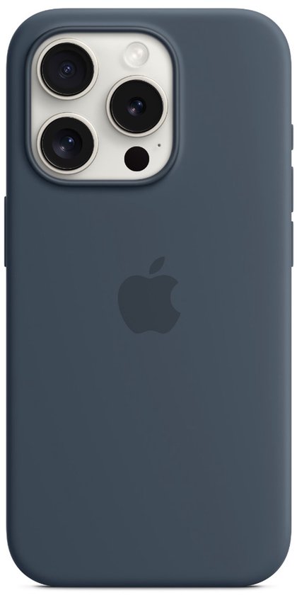 Coque en silicone avec MagSafe pour iPhone 15 - Bleu orage