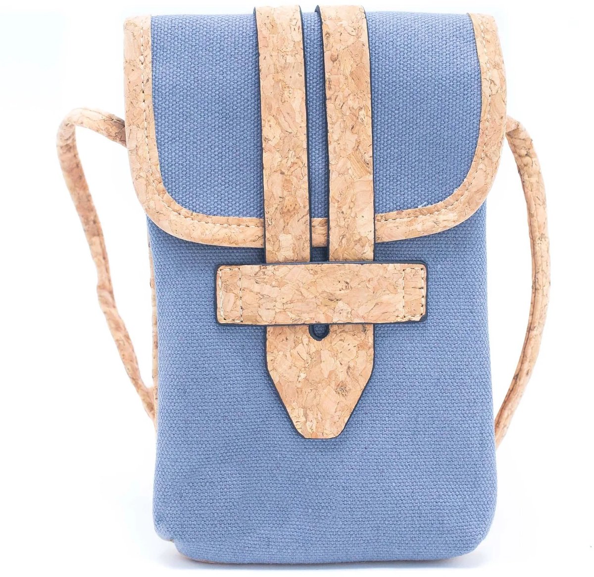 green-goose® Kurk Telefoontasje | 18 x 10 x 2 cm | Blauw