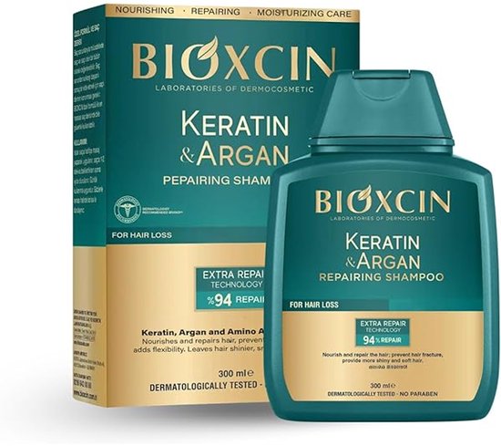 Bioxcin Keratine & Arganolie Shampoo - Tegen Haaruitval - Herstellend - 300ml