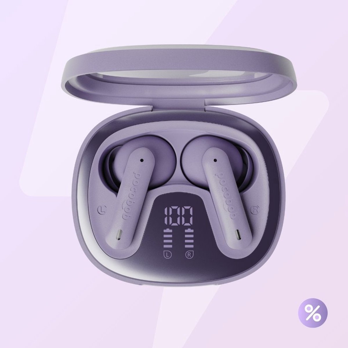 pocobob® 8 - Draadloze oordopjes - Paars - In-ear oortjes - Met mic - Met APP