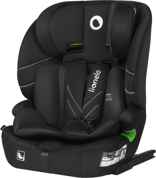 Lionelo Levi Fix i-Size – Siège auto 76–150 cm – ISOFIX + TopTether – Appuie-tête réglable en 10 positions – Réducteur Dri-Seat – Large assise avec mousse EPE – Housse amovible – Installation face route (FWF) – Conforme norme R129