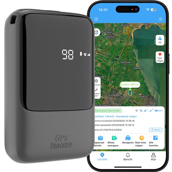 GLAREX® GPS Tracker ProLine - Zonder Abonnement - Auto - Fiets - Kind - Met SIM - Android & iOS