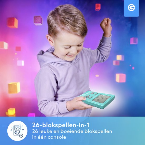 Silvergear Retro Spelcomputer Blokkenspel 26 Spelletjes - Speelgoed Voor in de Auto