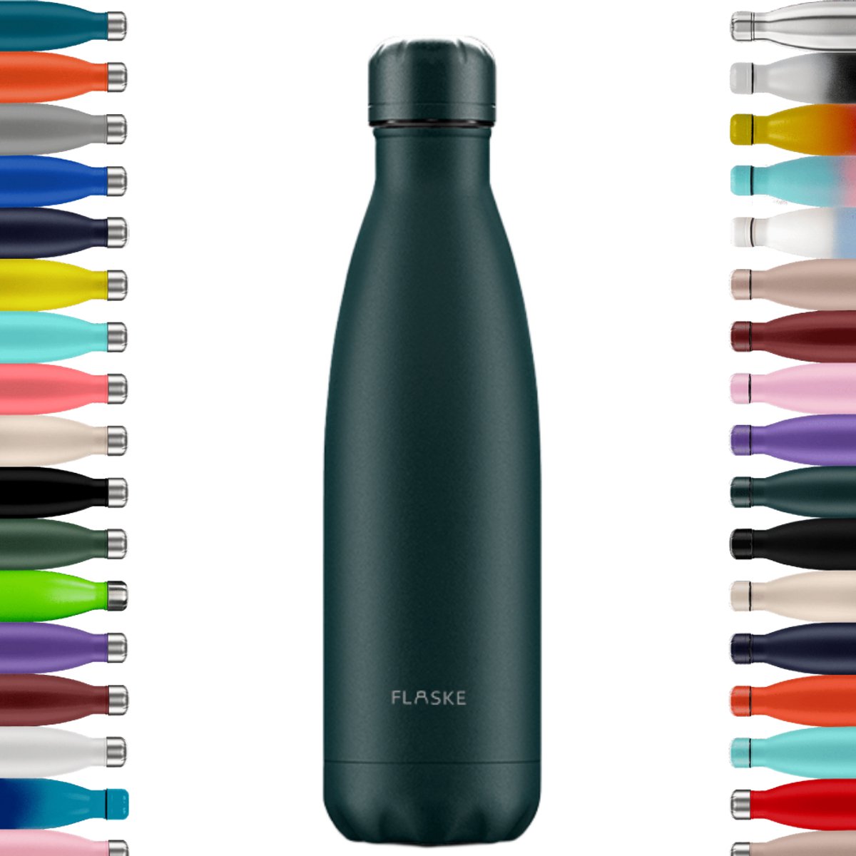 FLASKE Original Match 500ML - Moss - RVS Drinkfles van 500ML - Geschikt als waterfles, thermosfles en thermoskan