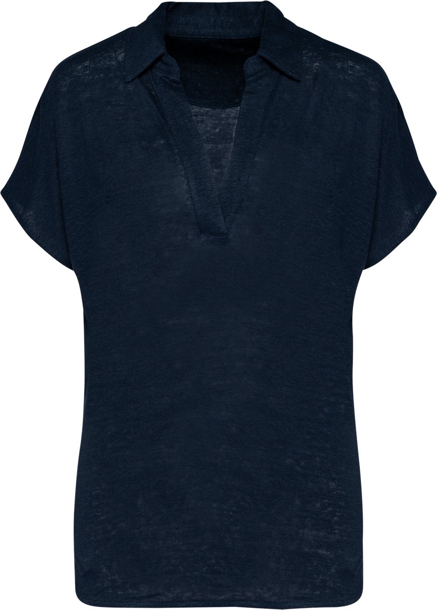 Spasso Linnen damespolo SP221 - Navy Blue - S