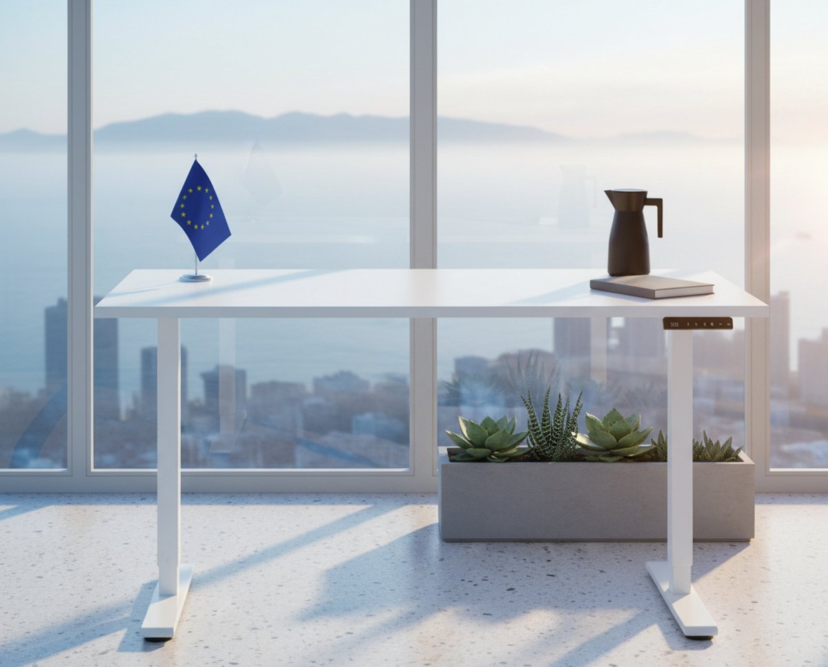 EliteLift Pro Elektrisch Zit-Sta Bureau – 160x80 cm – Wit – 2 Motoren – In Hoogte Verstelbaar – Geheugenfunctie – Stabiel – Made in EU – Ergonomisch Bureau HomebyNicole
