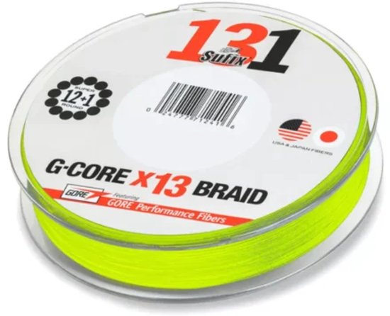 Sufix 131 G-Core Gevlochten Lijn - 100m 0.104mm Neon Chartreuse van Merkloos — afbeelding 2