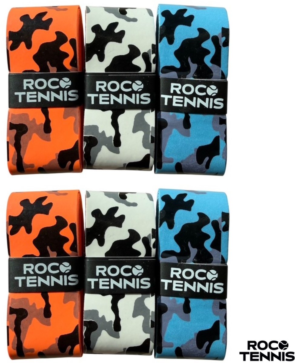6 stuks | Roco Tennis Overgrips | Antislip | Dry | Zweetabsorberend | Uniek Patroon | Tennis | Padel | Badminton | Squash | Overgrip | Tennisgrips | Soft | Zacht | Multicolor