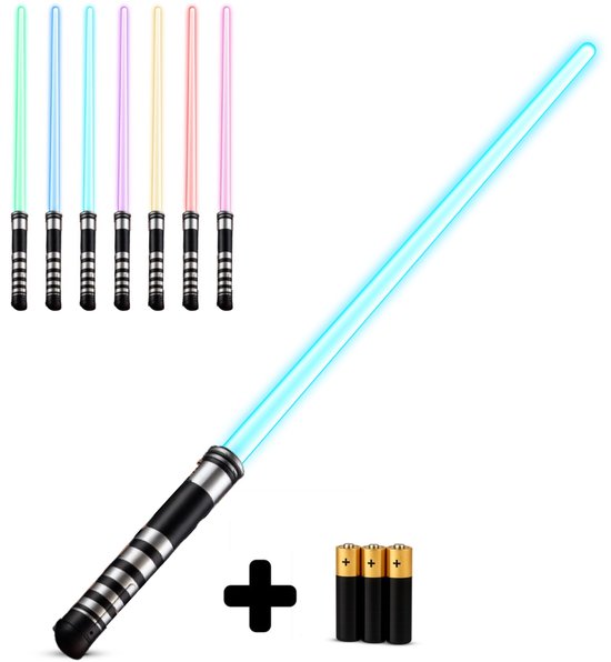 Sabre laser - 7 couleurs - Lumière et son - 2 côtés réglables - Piles INC - Sabre laser - 2 en 1 - Jedi - Combat - Jeu de rôle - Épée laser