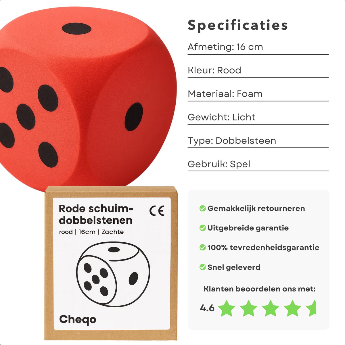 Grote dobbelsteen voor het Sinterklaas dobbelspel