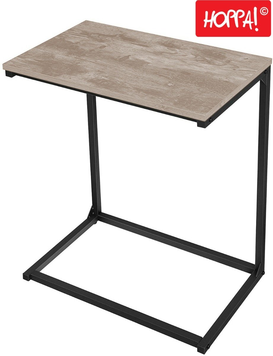 Hoppa! | Industriële Bijzettafel | Greige/Zwart | 55 x 35 x 66 cm (B x D x H)