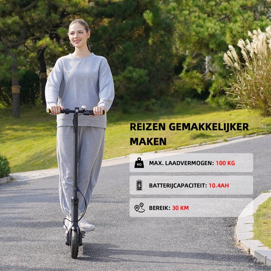Acer AES013 Elektrische step voor volwassenen, maximumsnelheid 25 km/u, inklapbare step met elektrische rem, motor van 36 V/250 W, maximaal gewicht 100 kg, grijs en groen
