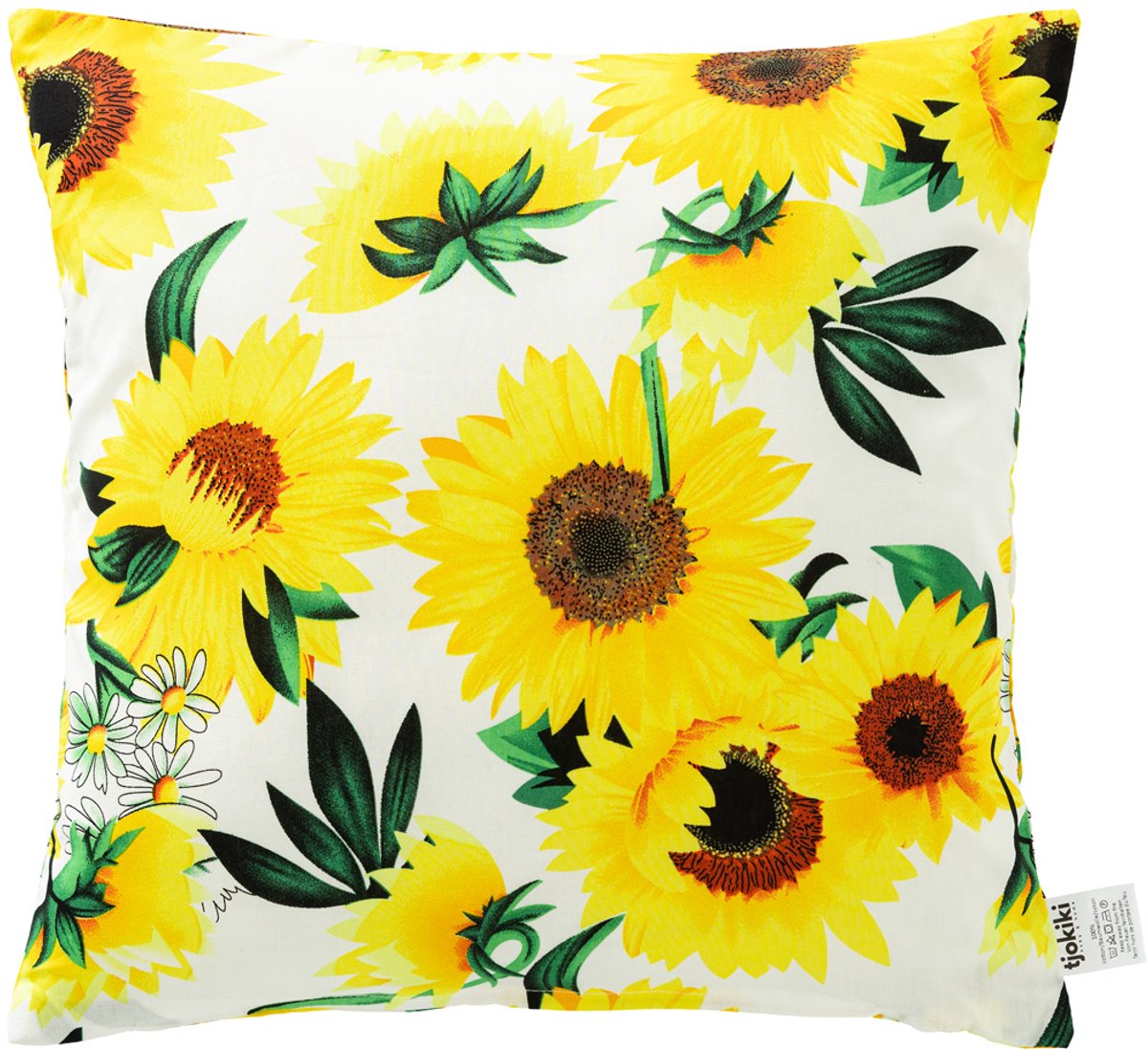 Tjokiki sierkussenhoes - zonnebloemen - 40x40 cm. - katoen - met rits