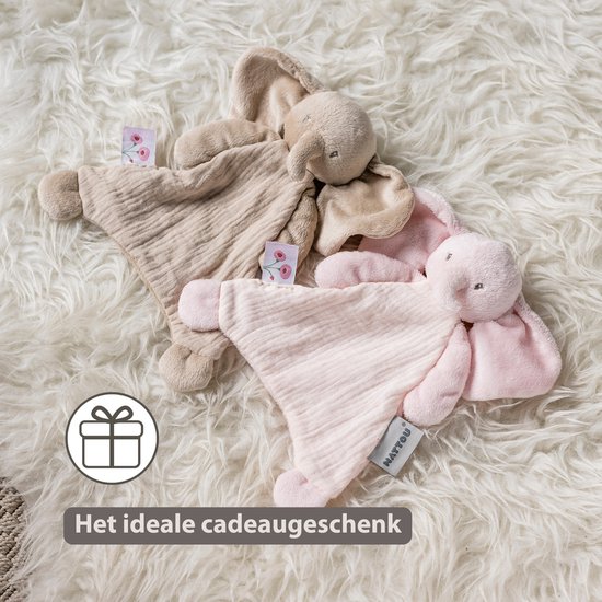 Nattou FanFan Baby Knuffeldoekje - 65 x 40 cm - Doudou hertje - Baby Cadeau - Roze van Nattou — afbeelding 5