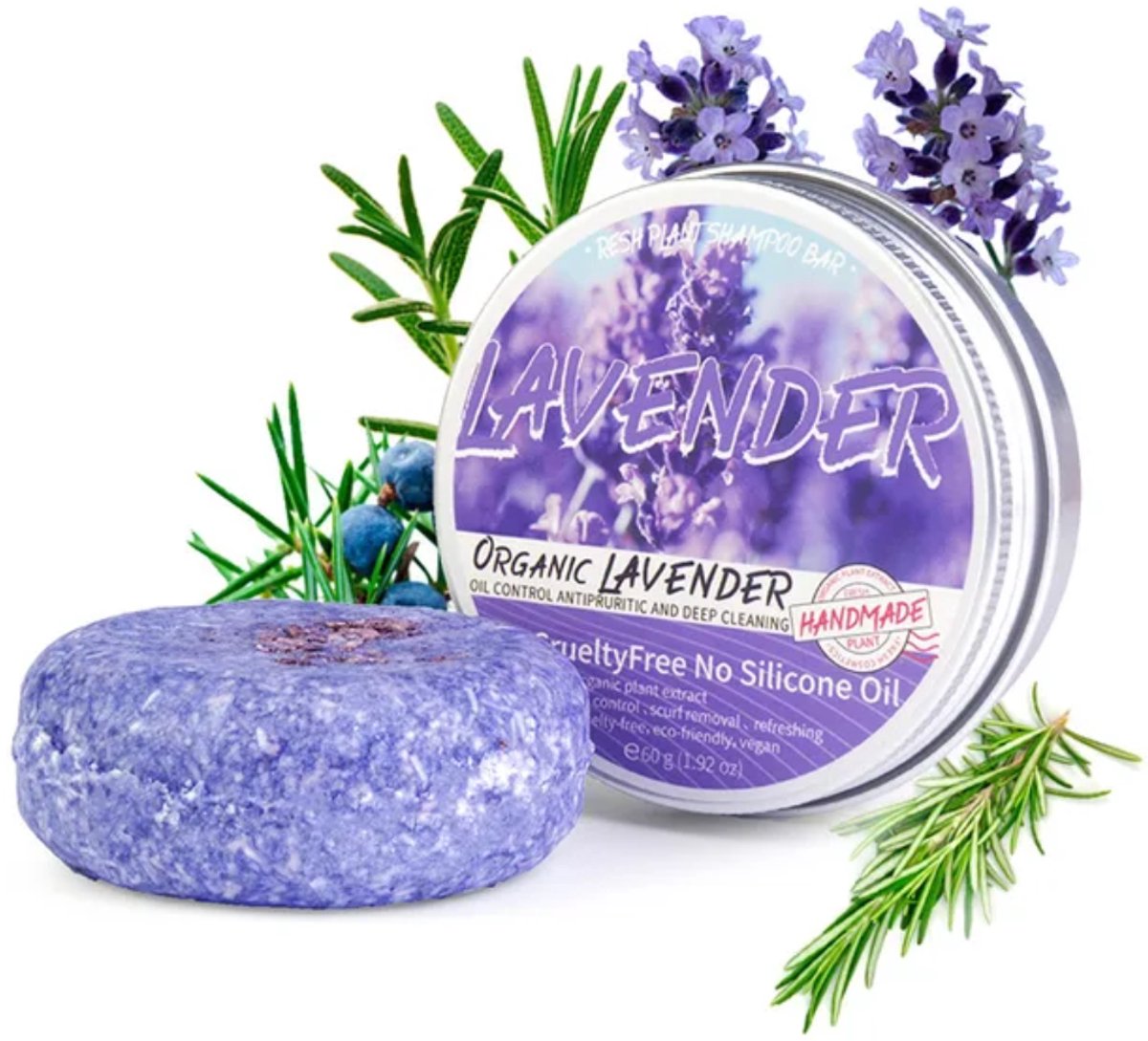 Shampoo Bar - Lavendel - Natuurlijk en Vegan - 60gr - Bio - Duurzaam - Handgemaakt - Handmade - Milieuvriendelijk - Plantaardig - Rotzooi Vrij